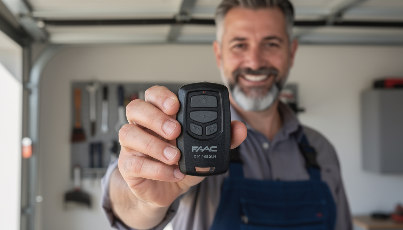 découvrez la notice de programmation pour la télécommande faac xt4 433 slh black, facile à suivre pour configurer rapidement votre porte de garage.