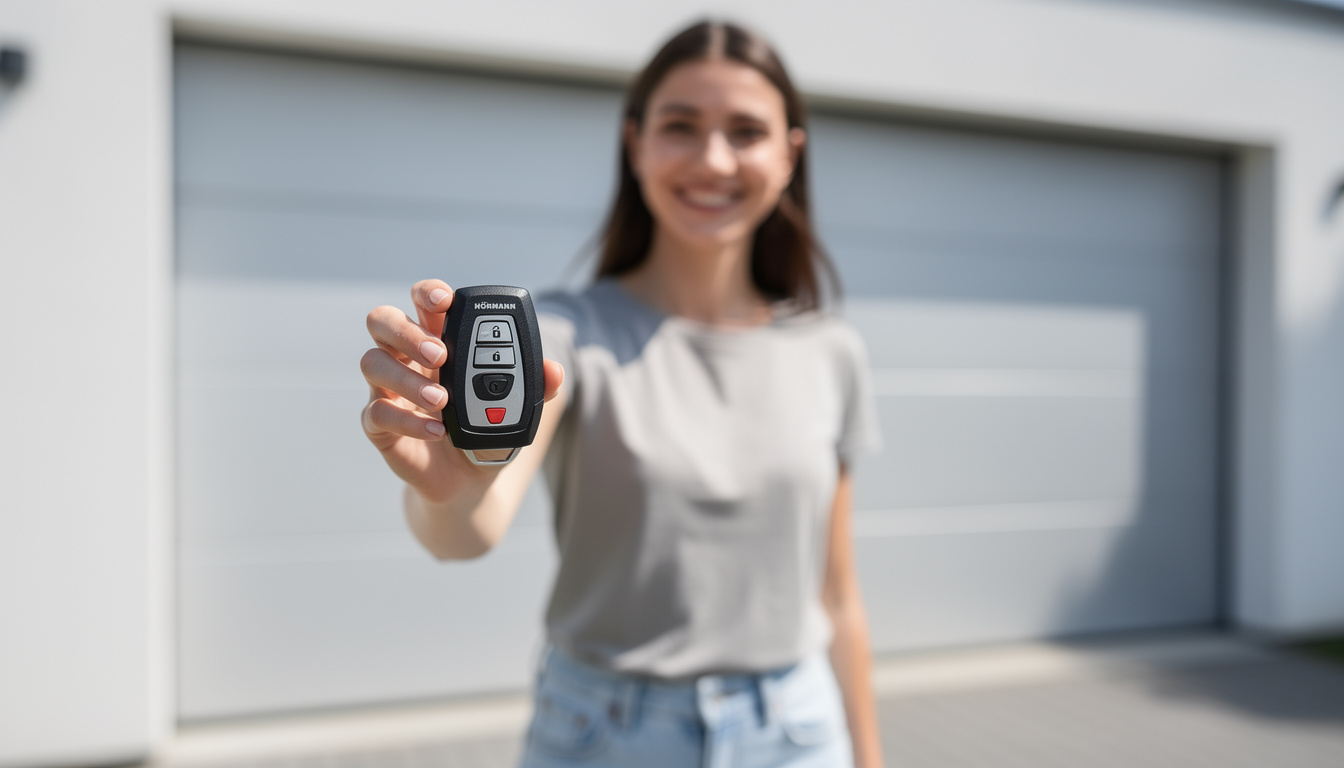 découvrez la notice de programmation de la télécommande hörmann dhm04 pour votre porte de garage. suivez nos instructions simples pour un paramétrage rapide et efficace.
