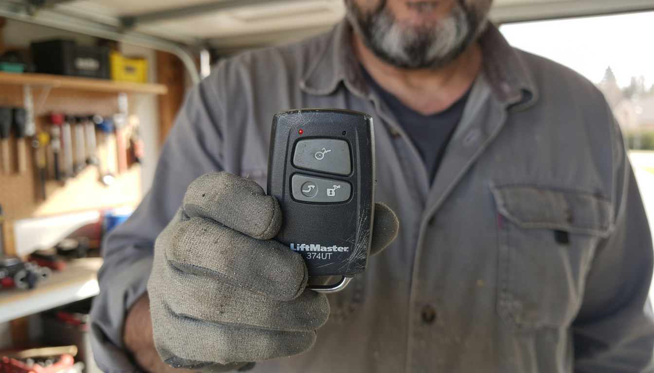 téléchargez la notice de programmation pour la télécommande liftmaster 374ut et apprenez à configurer facilement votre porte de garage.