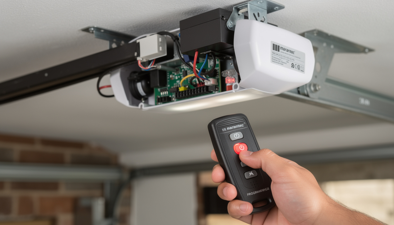 découvrez la notice de programmation pour la télécommande de porte de garage marantec d313-868 afin de configurer facilement votre dispositif et garantir son bon fonctionnement.