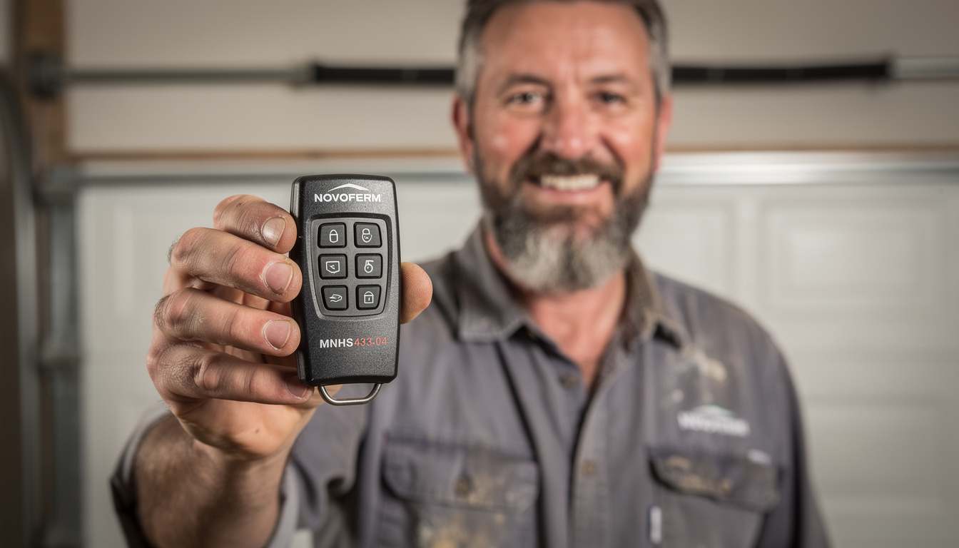 téléchargez la notice de programmation de la télécommande novoferm mnhs433-04 pour porte de garage et suivez les étapes simples pour une utilisation optimale.