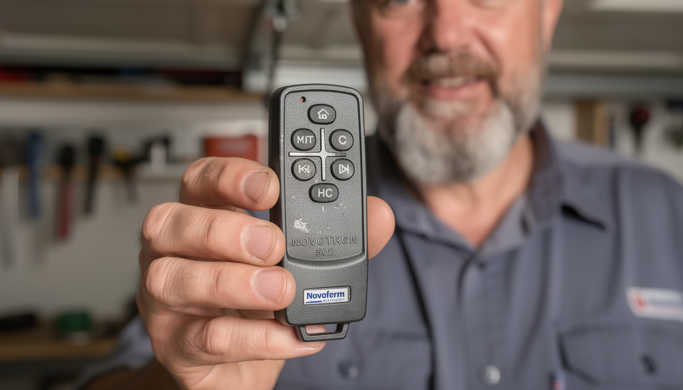 découvrez la notice complète pour la programmation de la télécommande novoferm novotron 502 max43-2, guide étape par étape pour configurer facilement votre porte de garage.