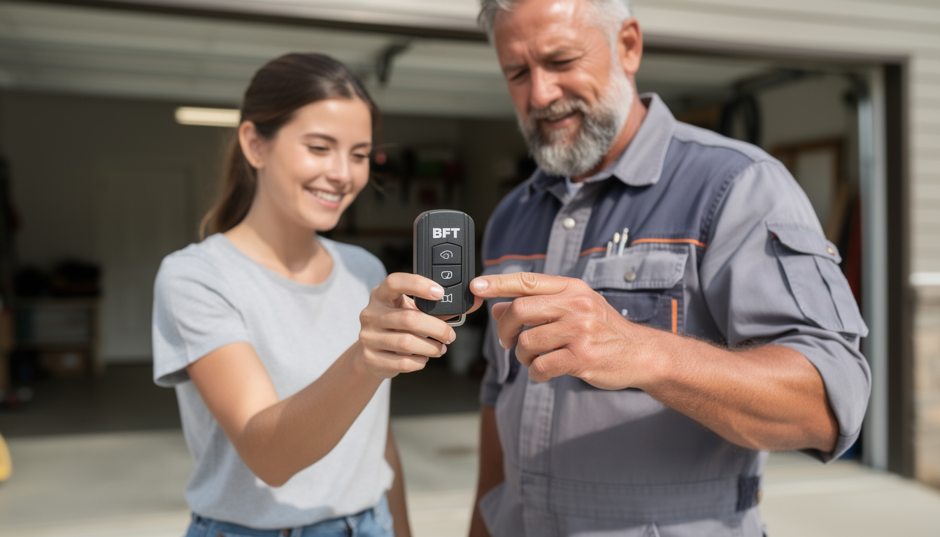 découvrez la notice complète pour la programmation de la télécommande bft b rcb02, facilitant l'installation et l'utilisation de votre porte de garage.