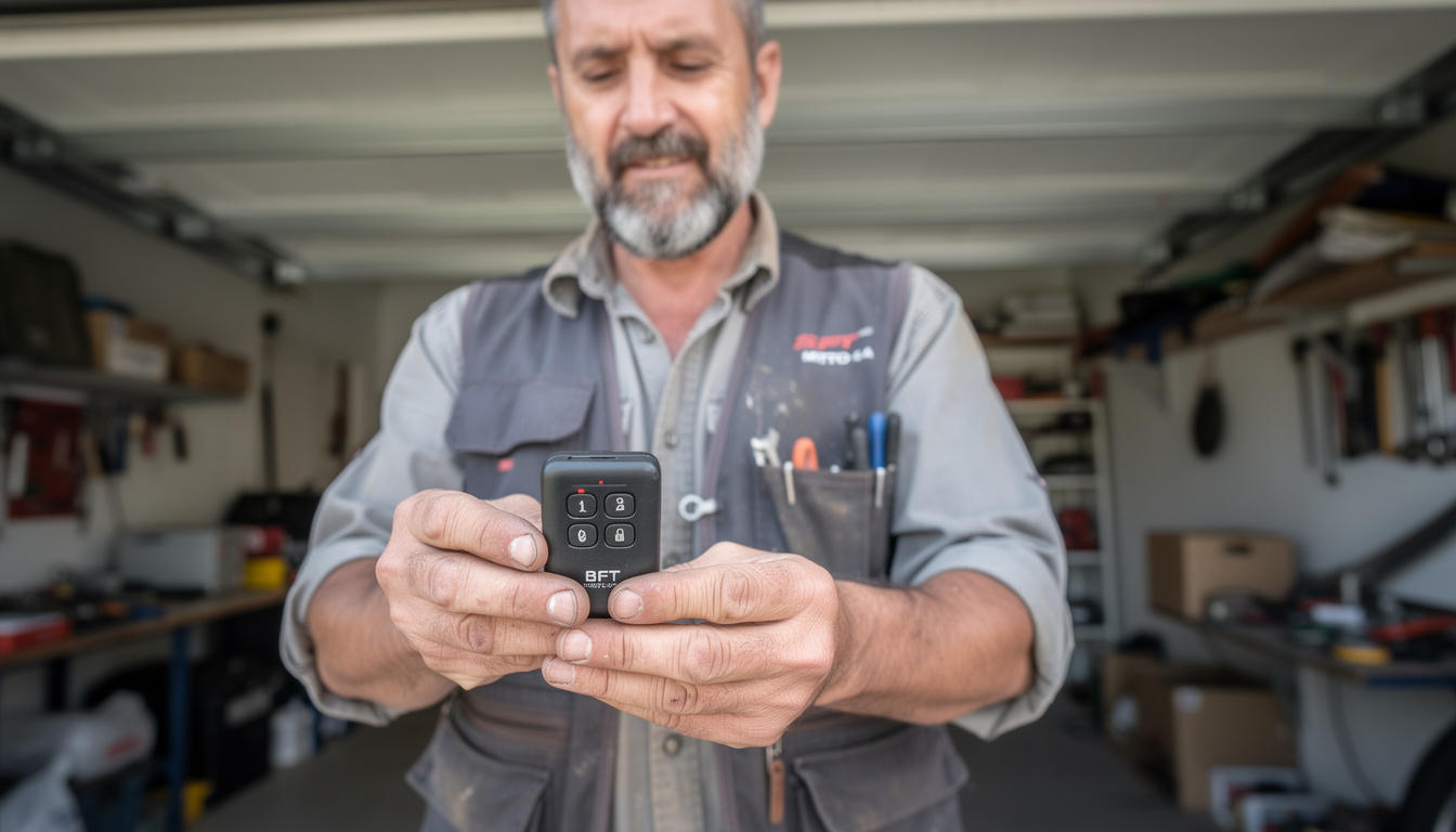 téléchargez la notice complète pour la programmation de la télécommande porte de garage bft mitto-4a et suivez les étapes simples pour un fonctionnement optimal.
