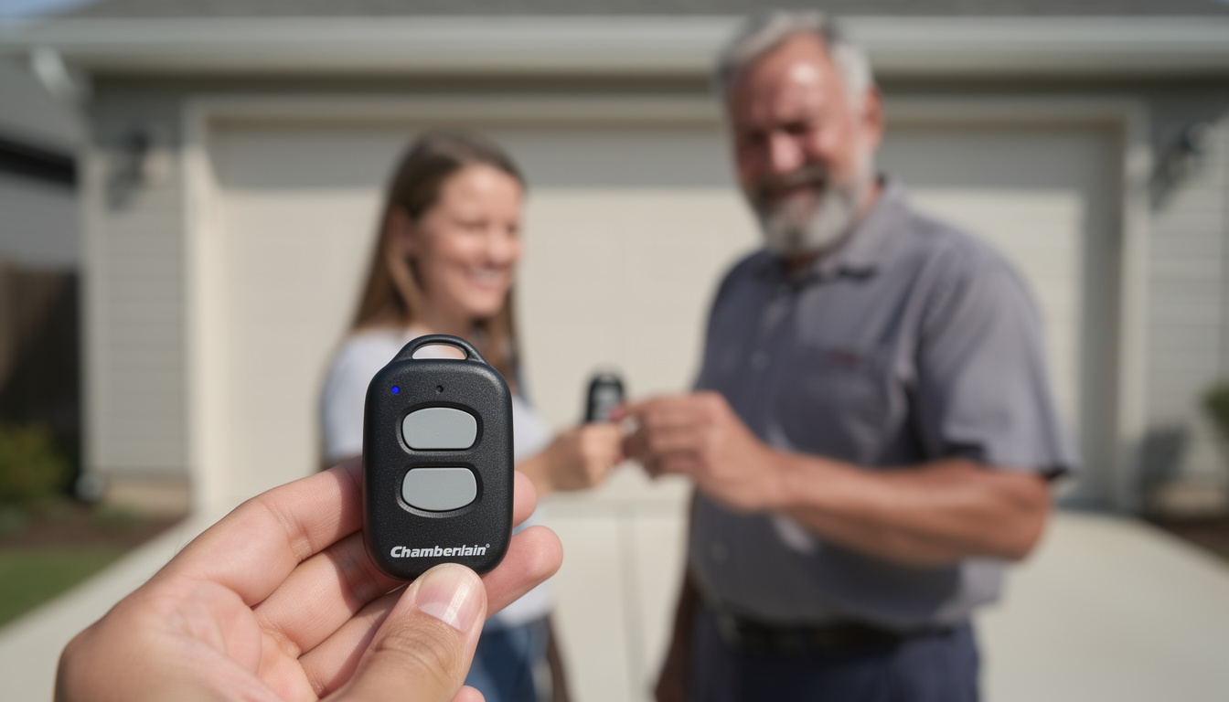 découvrez la notice de programmation pour la télécommande porte de garage chamberlain mc100-p2mc, guide simple et rapide pour configurer votre appareil en toute simplicité.