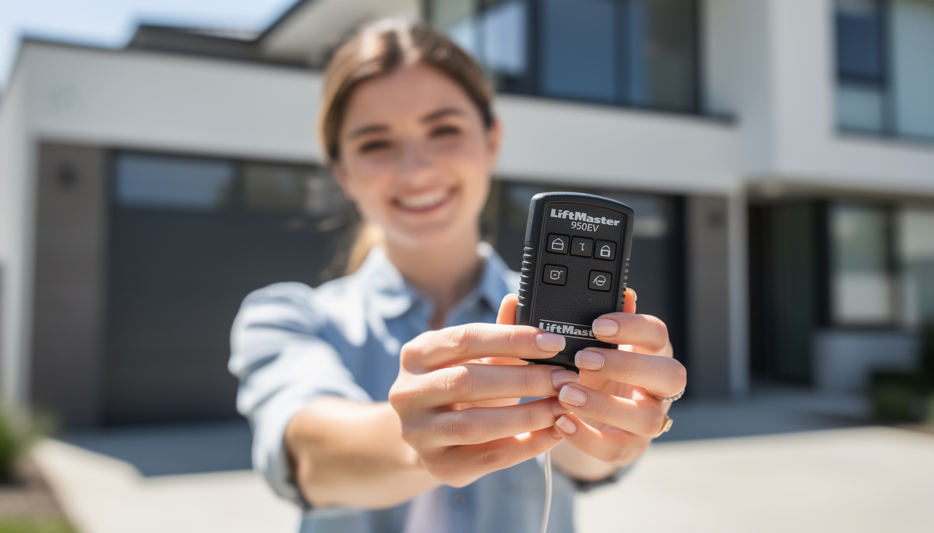 notice de programmation pour la télécommande de porte de garage liftmaster 950ev, guide étape par étape pour configurer facilement votre dispositif.