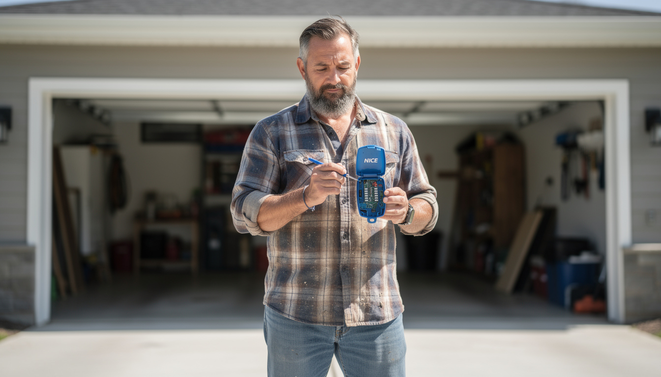 téléchargez la notice de programmation pour la télécommande porte de garage nice flo4 et facilitez l'installation et la configuration de votre système d'ouverture.