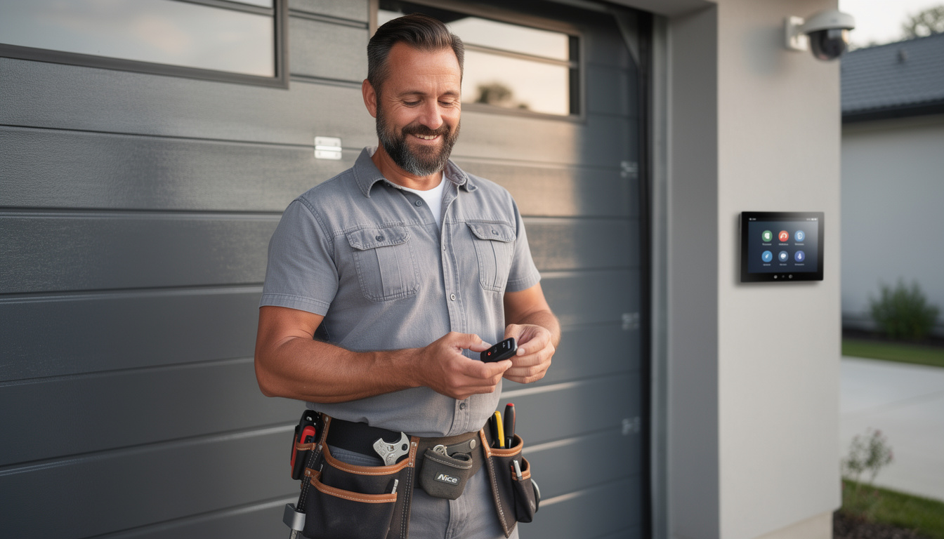 téléchargez la notice de programmation de la télécommande nice k4 pour porte de garage et suivez facilement les étapes pour configurer votre appareil.