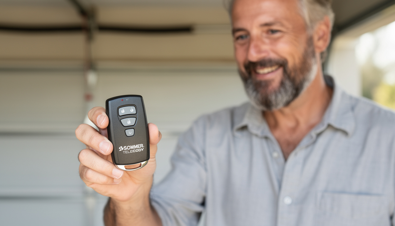 découvrez la notice de programmation pour la télécommande de porte de garage sommer 4071 telecody. suivez les étapes simples pour configurer votre télécommande en toute facilité.