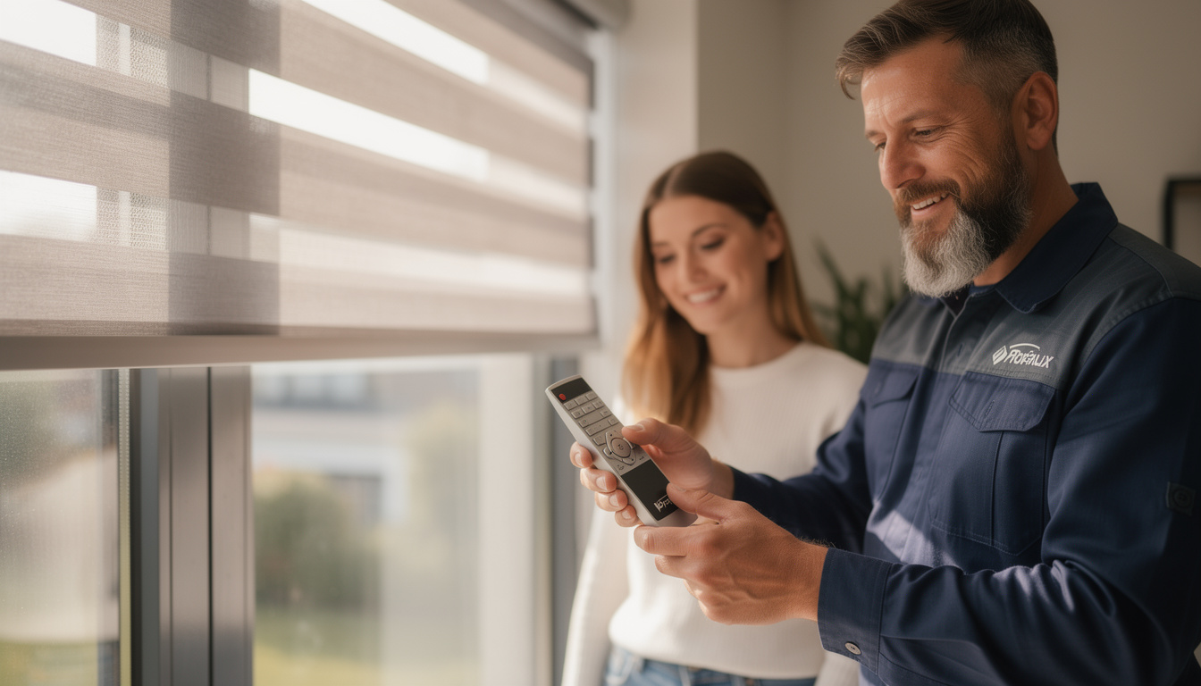 découvrez comment programmer facilement votre télécommande profalux noé pour volet roulant grâce à notre notice claire et détaillée.