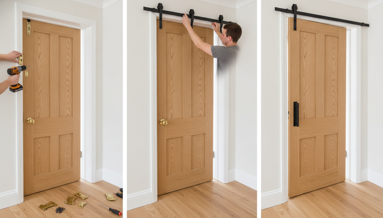 découvrez comment transformer facilement une porte classique en porte coulissante grâce à des kits adaptés, pour un gain de place optimal et un intérieur moderne.