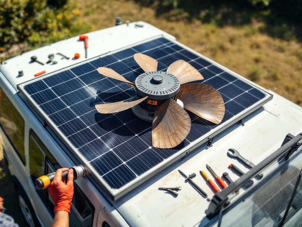 Installer un aérateur solaire sur un fourgon aménagé
